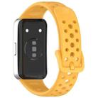 For Huawei Band 10 / 9 / 8 Metal Head Round Hole Nail Button Silicone Watch Band(Yellow) - 2