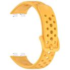 For Huawei Band 10 / 9 / 8 Metal Head Round Hole Nail Button Silicone Watch Band(Yellow) - 3