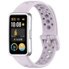 For Huawei Band 10 / 9 / 8 Metal Head Round Hole Nail Button Silicone Watch Band(Purple) - 1