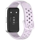 For Huawei Band 10 / 9 / 8 Metal Head Round Hole Nail Button Silicone Watch Band(Purple) - 2