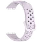For Huawei Band 10 / 9 / 8 Metal Head Round Hole Nail Button Silicone Watch Band(Purple) - 3