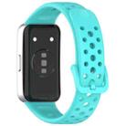 For Huawei Band 10 / 9 / 8 Metal Head Round Hole Nail Button Silicone Watch Band(Teal Green) - 2