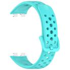 For Huawei Band 10 / 9 / 8 Metal Head Round Hole Nail Button Silicone Watch Band(Teal Green) - 3