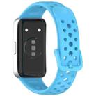 For Huawei Band 10 / 9 / 8 Metal Head Round Hole Nail Button Silicone Watch Band(Sky Blue) - 2