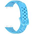 For Huawei Band 10 / 9 / 8 Metal Head Round Hole Nail Button Silicone Watch Band(Sky Blue) - 3