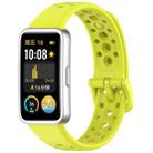 For Huawei Band 10 / 9 / 8 Metal Head Round Hole Nail Button Silicone Watch Band(Green) - 1