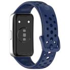 For Huawei Band 10 / 9 / 8 Metal Head Round Hole Nail Button Silicone Watch Band(Original Blue) - 2