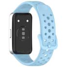For Huawei Band 10 / 9 / 8 Metal Head Round Hole Nail Button Silicone Watch Band(Cloud Blue) - 2
