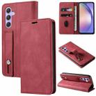 For Samsung Galaxy A54 5G Wristband Magnetic Leather Phone Case(Red) - 1