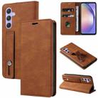 For Samsung Galaxy A54 5G Wristband Magnetic Leather Phone Case(Brown) - 1
