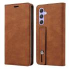 For Samsung Galaxy A54 5G Wristband Magnetic Leather Phone Case(Brown) - 2