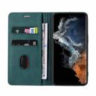 For Samsung Galaxy S23 Ultra 5G Wristband Magnetic Leather Phone Case(Lake Green) - 3