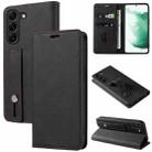 For Samsung Galaxy S23 5G Wristband Magnetic Leather Phone Case(Black) - 1