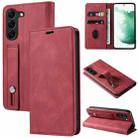 For Samsung Galaxy S23 5G Wristband Magnetic Leather Phone Case(Red) - 1