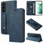 For Samsung Galaxy S23 5G Wristband Magnetic Leather Phone Case(Blue) - 1