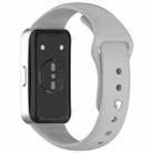 For Huewei Band 10 / 9 / 8 Reverse Buckle Glossy Silicone Watch Band(Gray) - 2