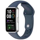 For Huewei Band 10 / 9 / 8 Reverse Buckle Glossy Silicone Watch Band(Topa Blue) - 1