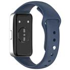 For Huewei Band 10 / 9 / 8 Reverse Buckle Glossy Silicone Watch Band(Topa Blue) - 2
