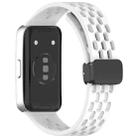 For Huawei Band 10 / 9 / 8 Hole Style Fold Magnetic Buckle Silicone Watch Band(White) - 2