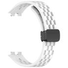 For Huawei Band 10 / 9 / 8 Hole Style Fold Magnetic Buckle Silicone Watch Band(White) - 3