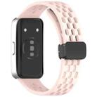 For Huawei Band 10 / 9 / 8 Hole Style Fold Magnetic Buckle Silicone Watch Band(Pink) - 2