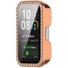 For Huawei Band 10 / 9 / 8 Single Row Diamond Tempered Film Integrated PC Watch Case(Rose Gold) - 2