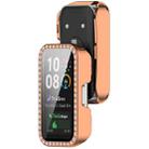 For Huawei Band 10 / 9 / 8 Single Row Diamond Tempered Film Integrated PC Watch Case(Rose Gold) - 3
