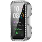 For Huawei Band 10 / 9 / 8 Single Row Diamond Tempered Film Integrated PC Watch Case(Transparency) - 2