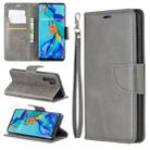 Retro Lambskin Texture Pure Color Horizontal Flip PU Leather Case for Huawei P30 Pro, with Holder & Card Slots & Wallet & Lanyard(Grey) - 1