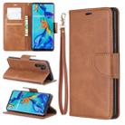 Retro Lambskin Texture Pure Color Horizontal Flip PU Leather Case for Huawei P30 Pro, with Holder & Card Slots & Wallet & Lanyard(Brown) - 1