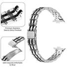 For Xiaomi Mi Band 8 Pro Five Beads Slingshot Buckle Steel Watch Band(Silver Black) - 2