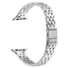 For Apple Watch 46mm / 49mm / 45mm / 44mm Small Waist Slingshot Buckle Steel Watch Band(Silver) - 3
