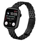 For Apple Watch 42mm / 41mm / 40mm / 38mm Small Waist Slingshot Buckle Steel Watch Band(Black) - 1