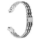 For Fitbit Inspire 1 / Inspire 2 Five Beads Slingshot Buckle Steel Watch Band(Silver Black) - 2
