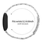 For Fitbit Inspire 1 / Inspire 2 Five Beads Slingshot Buckle Steel Watch Band(Silver Black) - 3