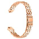 For Fitbit Inspire 1 / Inspire 2 Five Beads Slingshot Buckle Steel Watch Band(Rose Gold) - 2