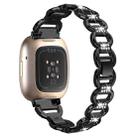For Fitbit Versa 3 Oval Diamond Stainless Steel Watch Band(Black) - 2