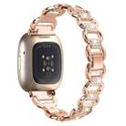 For Fitbit Versa 3 Oval Diamond Stainless Steel Watch Band(Rose Gold) - 2