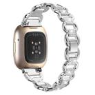 For Fitbit Versa 3 Oval Diamond Stainless Steel Watch Band(Silver) - 2
