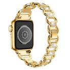 For Apple Watch 42mm / 41mm / 40mm / 38mm Oval Diamonds Steel Watch Band(Gold) - 2