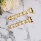 For Apple Watch 42mm / 41mm / 40mm / 38mm Oval Diamonds Steel Watch Band(Gold) - 3
