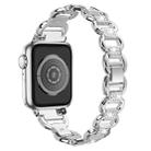 For Apple Watch 42mm / 41mm / 40mm / 38mm Oval Diamonds Steel Watch Band(Silver) - 2