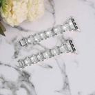 For Apple Watch 42mm / 41mm / 40mm / 38mm Oval Diamonds Steel Watch Band(Silver) - 3