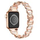 For Apple Watch 46mm / 49mm / 45mm / 44mm Oval Diamonds Steel Watch Band(Rose Gold) - 2