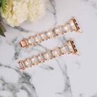 For Apple Watch 46mm / 49mm / 45mm / 44mm Oval Diamonds Steel Watch Band(Rose Gold) - 3