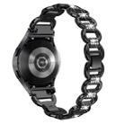 For Samsung Galaxy Watch 7 40mm / 44mm Metal Head Oval Diamond Stainless Steel Watch Band(Black) - 2
