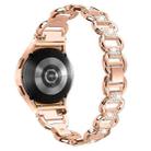 For Samsung Galaxy Watch 7 40mm / 44mm Metal Head Oval Diamond Stainless Steel Watch Band(Rose Gold) - 2