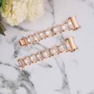 For Samsung Galaxy Watch 7 40mm / 44mm Metal Head Oval Diamond Stainless Steel Watch Band(Rose Gold) - 3