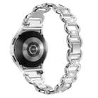 For Samsung Galaxy Watch 7 40mm / 44mm Metal Head Oval Diamond Stainless Steel Watch Band(Silver) - 2