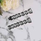 20mm Oval Diamond Stainless Steel Watch Band(Black) - 3